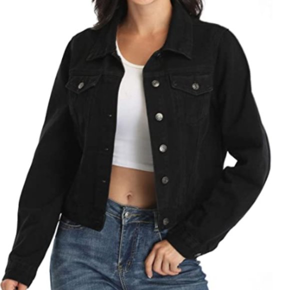 Jean Jackets Long Sleeve Basic Button Down